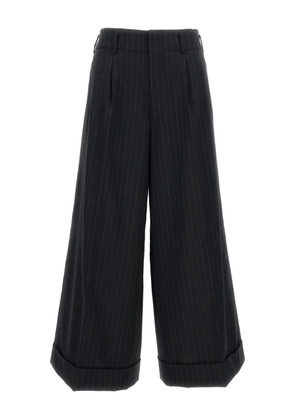 Comme Des Garçons pinstripe cuffed trousers - Black