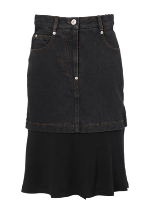 pushBUTTON layered midi skirt - Black