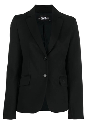 Karl Lagerfeld embroidered-logo fitted blazer - Black