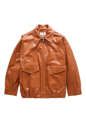MM6 Maison Margiela faux-leather bomber jacket - Brown