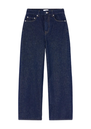 GANNI logo-patch jeans - Blue