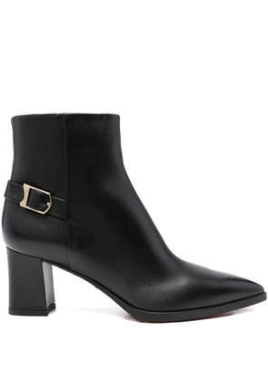 Santoni 70mm buckle-detail pointed-toe boots - Black