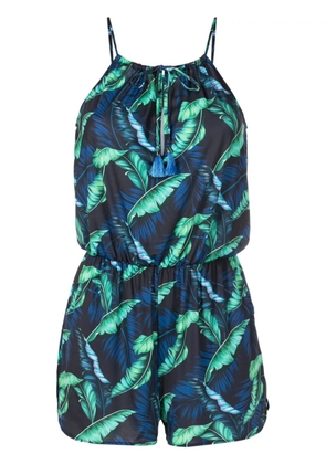 Lygia & Nanny Laya leaf-print playsuit - Blue