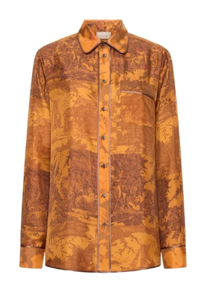 Pierre-Louis Mascia long-sleeve silk shirt - Brown