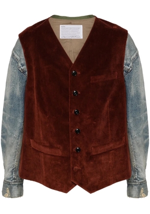 Kolor panelled jacket - Red