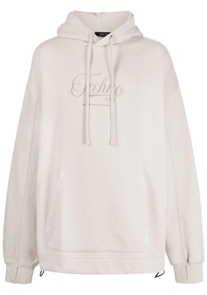 FIVE CM Terry embroidered cotton hoodie - Neutrals