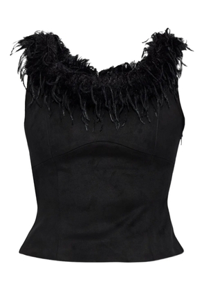 MISBHV feather-trim top - Black