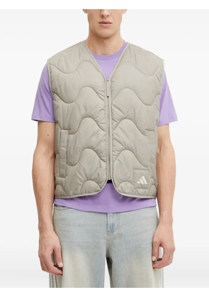 adidas logo-patch quilted-wave vest - Grey