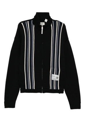 Maison MIHARA YASUHIRO stripe-detail high-neck cardigan - Black