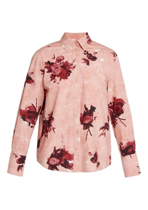 ERDEM rose-print long-sleeve shirt - Pink