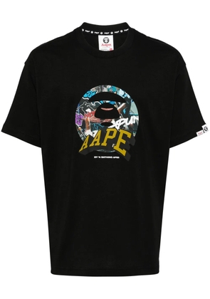 AAPE BY *A BATHING APE® logo-print cotton T-shirt - Black