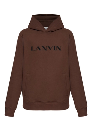 Lanvin logo-embroidered hoodie - Brown