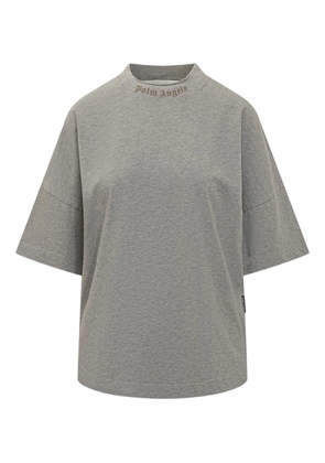 Palm Angels collar-detail short-sleeves T-shirt - Grey