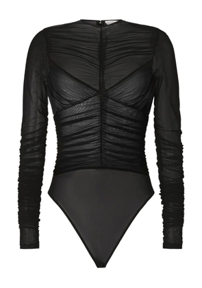 Genny ruched mesh bodysuit - Black