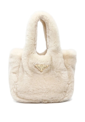 Prada Pre-Owned 2020-2024 shearling tote bag - Neutrals