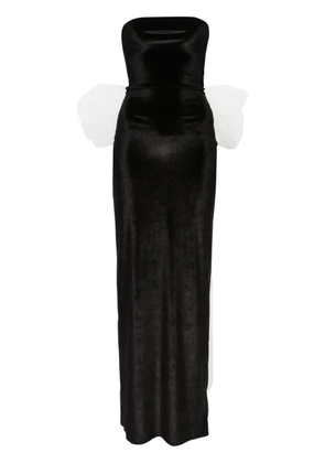 Atu Body Couture bow-detail velvet gown - Black