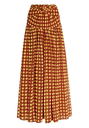 DVF Diane von Furstenberg graphic-print maxi skirt - Brown