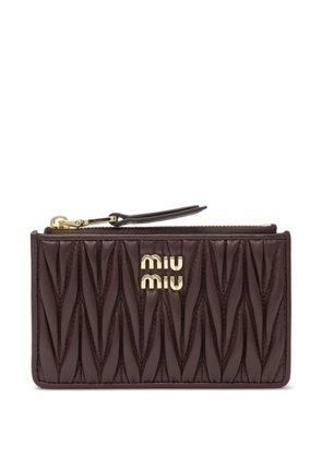 Miu Miu logo zipped wallet - Brown