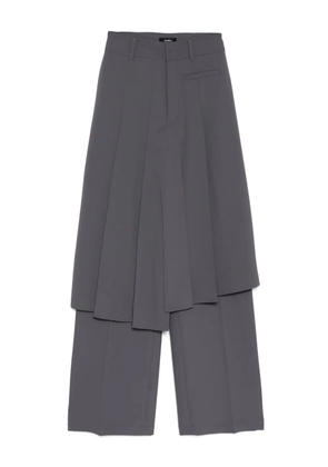 Goen.J asymmetrical pleated straight trousers - Grey