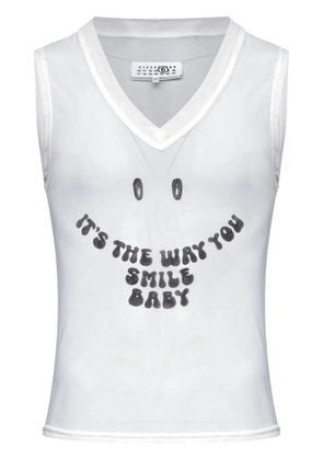 MM6 Maison Margiela printed tank top - White