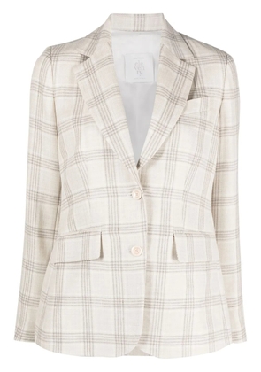 Eleventy check-print single-breasted blazer - Neutrals