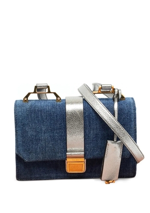 Miu Miu Pre-Owned leather-trim denim cross body bag - Blue