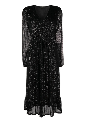 TWINSET sequin-embellished fine-ribbed midi dress - Black