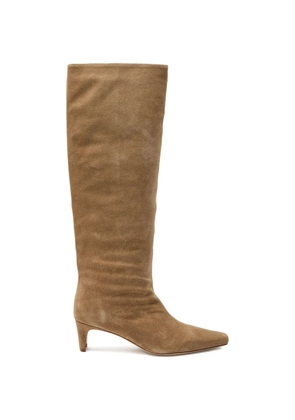 STAUD Wally suede knee-high boots - Neutrals
