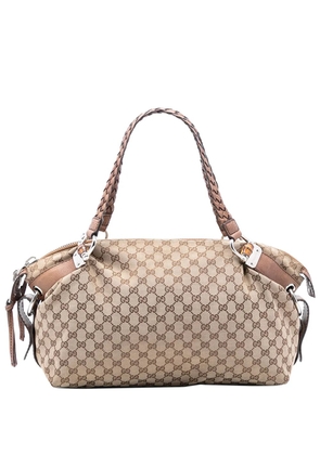 Gucci Pre-Owned 2016-2025 Medium GG Canvas Bamboo Bar tote bag - Brown