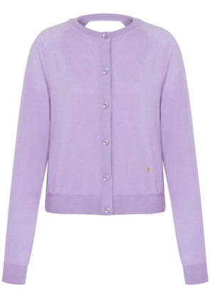 Moschino cut-out virgin wool cardigan - Purple