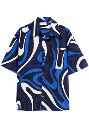 PUCCI Marmo-print cotton shirt - Blue