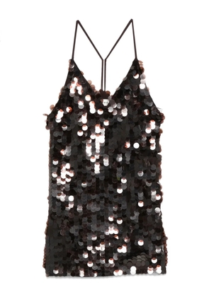 P.A.R.O.S.H. sequin spaghetti-strap dress - Brown