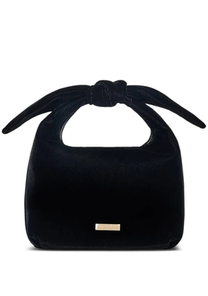 Aquazzura bow tie velvet tote bag - Black