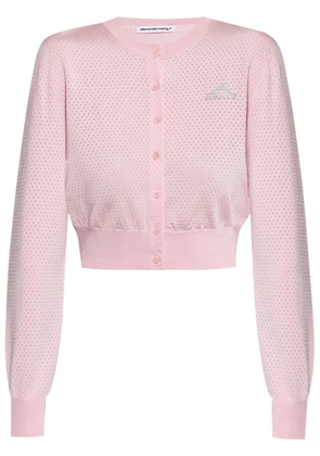 Alexander Wang logo-rubberised cardigan - Pink
