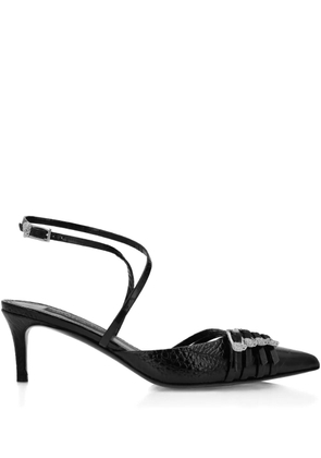 Philipp Plein crystal-embellished slingback pumps - Black