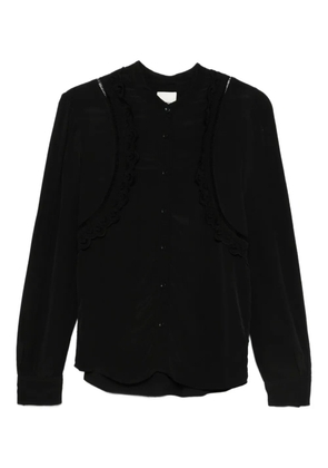 ISABEL MARANT lace-insert long-sleeve blouse - Black