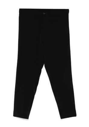 Yohji Yamamoto crepe-de-chine tapered trousers - Black