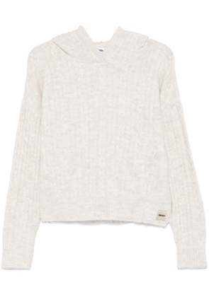 DKNY cable-knit hoodie - Neutrals