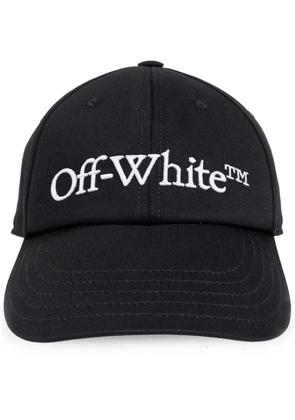 Off-White logo-embroidered cotton cap - Black