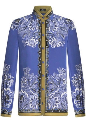 ETRO bandana-print silk crepe shirt - Blue