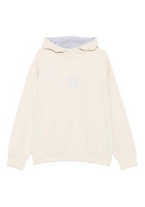 BOSS floral-embroidered hoodie - Neutrals