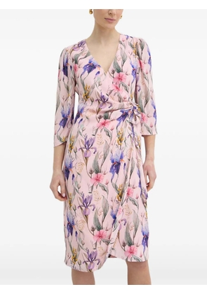 NISSA floral-print midi wrap dress - Pink