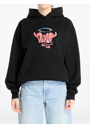 dime logo-embroidered hoodie - Black