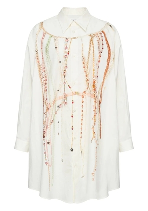 MM6 Maison Margiela bead detailing shirt dress - White