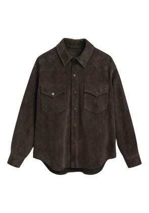 GANT 240 Mulberry Street Rodeo suede double-pocket shirt - Brown