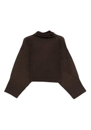 Homme Plissé Issey Miyake Mc June pleated high-neck T-shirt - Brown