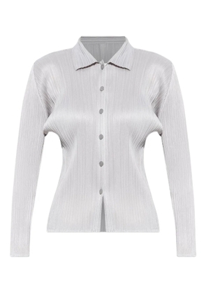 Pleats Please Issey Miyake buttoned plissé shirt - Grey