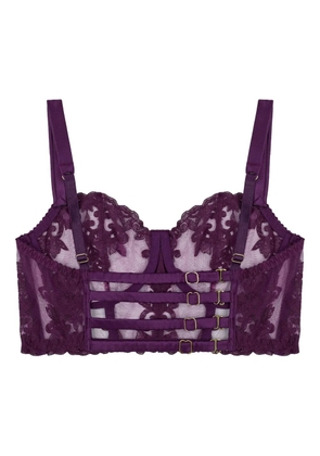 Fleur Of England Cecilia lace balconette bra - Purple