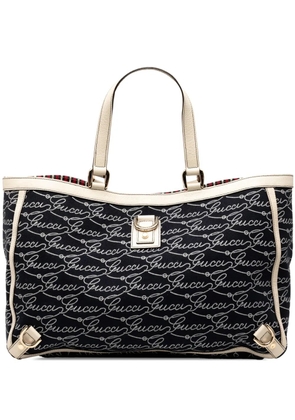 Gucci Pre-Owned 2000-2015 85th Anniversary Canvas Logo Abbey D Ring tote bag - Blue