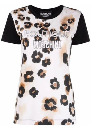 Boutique Moschino abstract-print logo-print T-shirt - Black